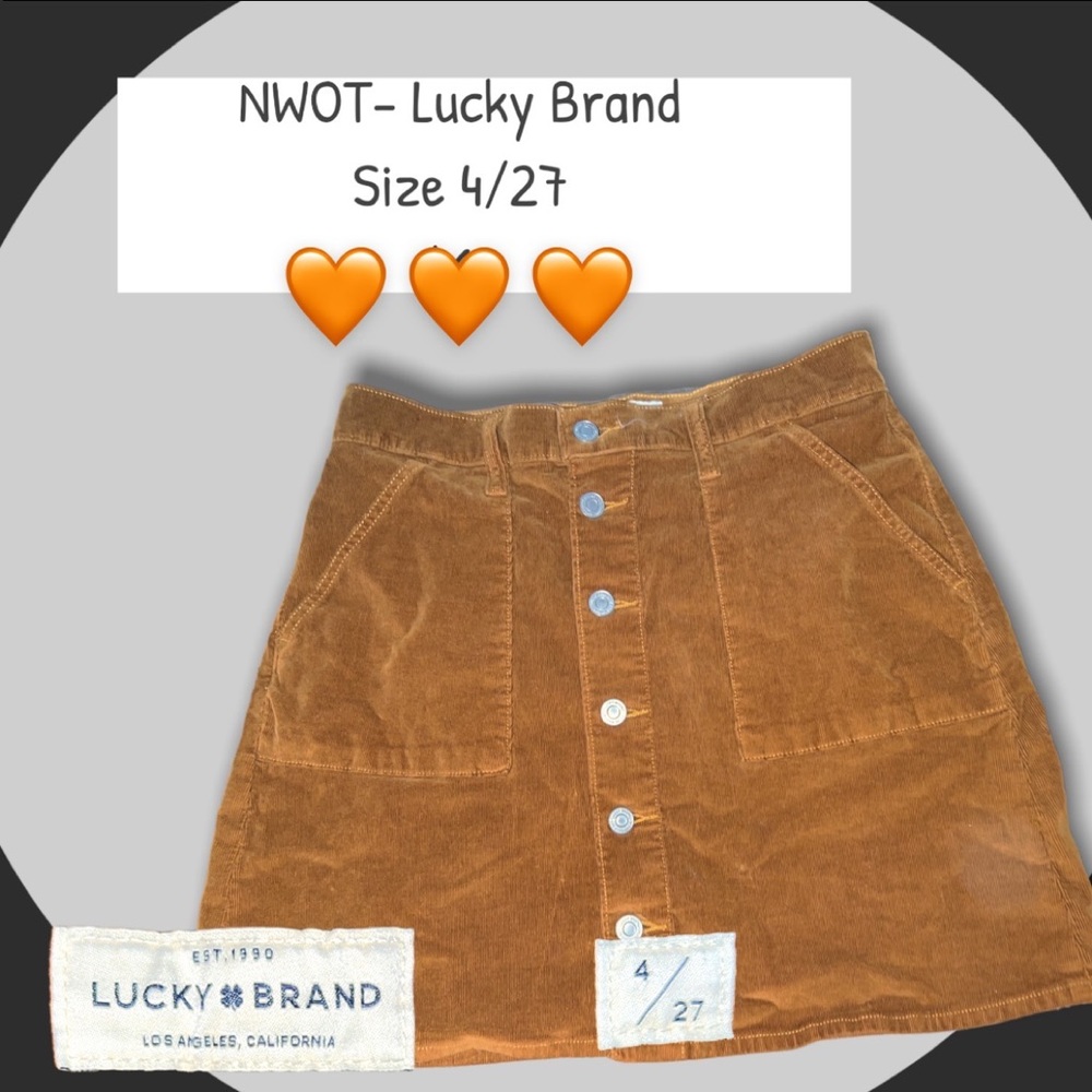 Brown faux suede skirt